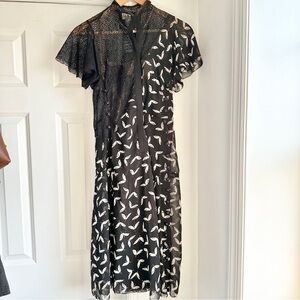 NWT Byron Lars Asymmetrical Feather Dress
